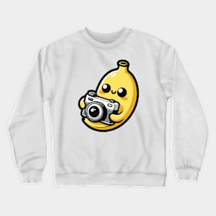 Banana-rama Photography - Cute banana taking picture Crewneck Sweatshirt